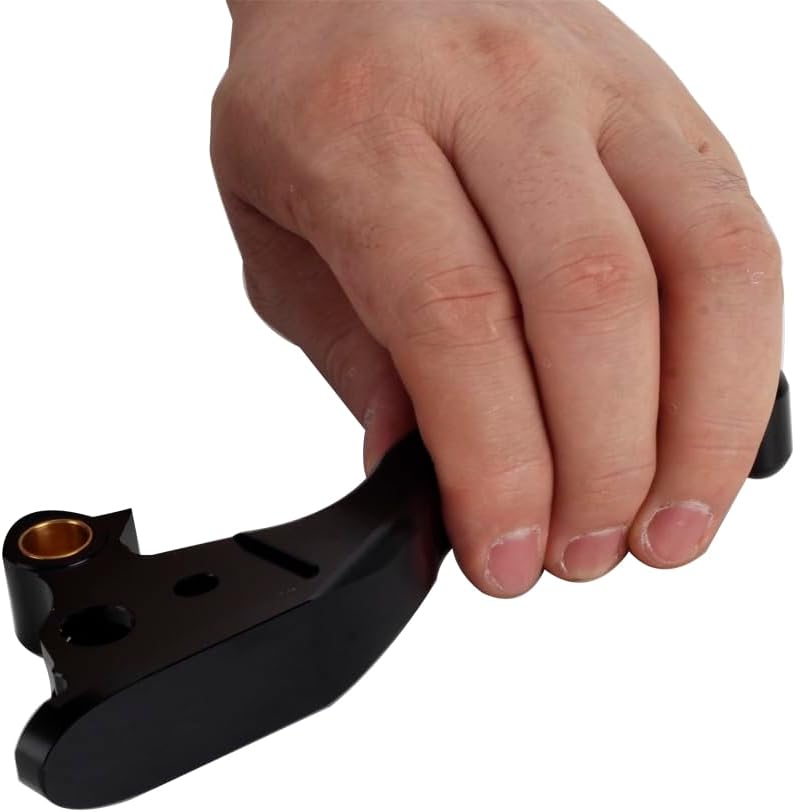 FVMOTO 3 Finger 5.9" CNC Shorty Hand Control Lever Kit - Brake & Clutch Levers for Harley Touring (21+ with Spring) - Black Aluminum, Chrome Finish - Image 5